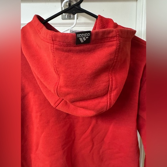 Adidas Kids Red Hoodie with Blue Logo - Picture 9 of 9